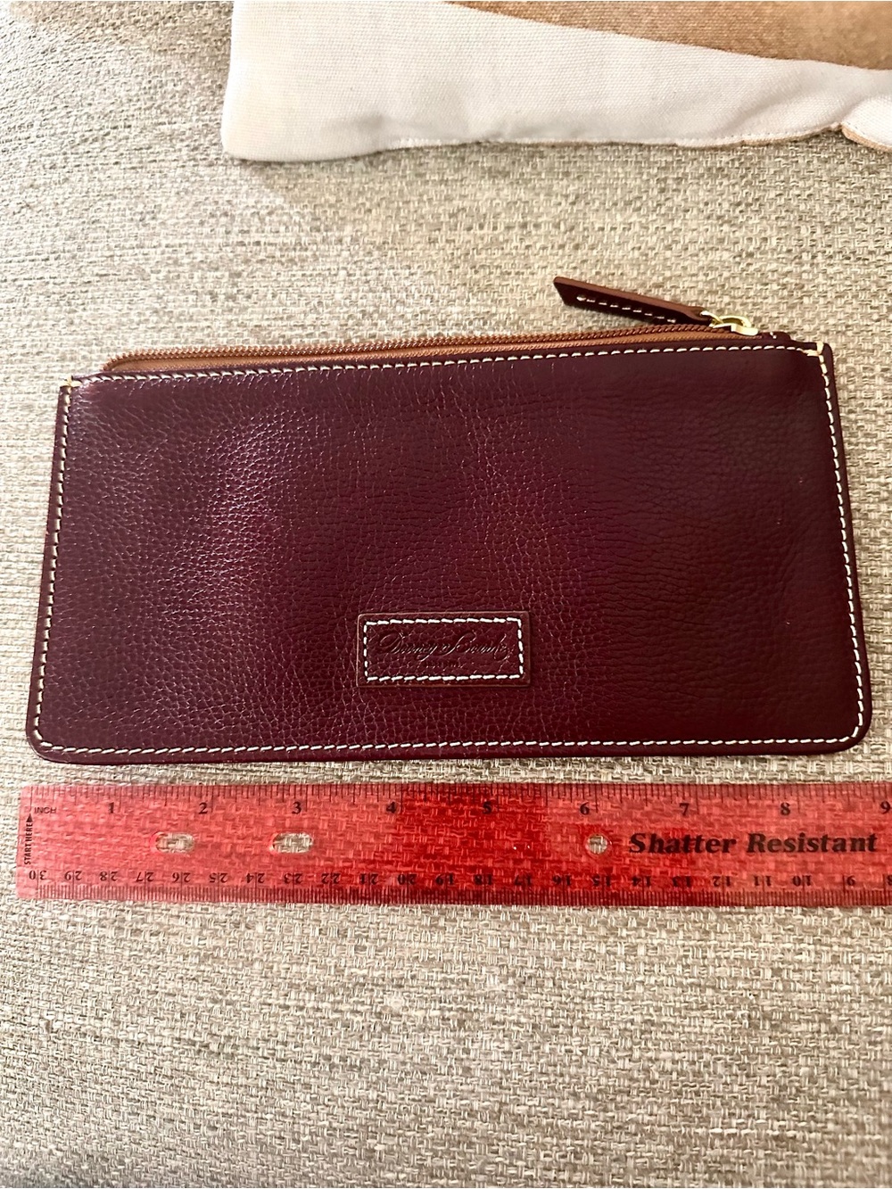 Dooney & Bourke Smooth Italian Burgundy Leather Satchel w/Wallet 8.5 x 4 Set - Picture 14 of 17